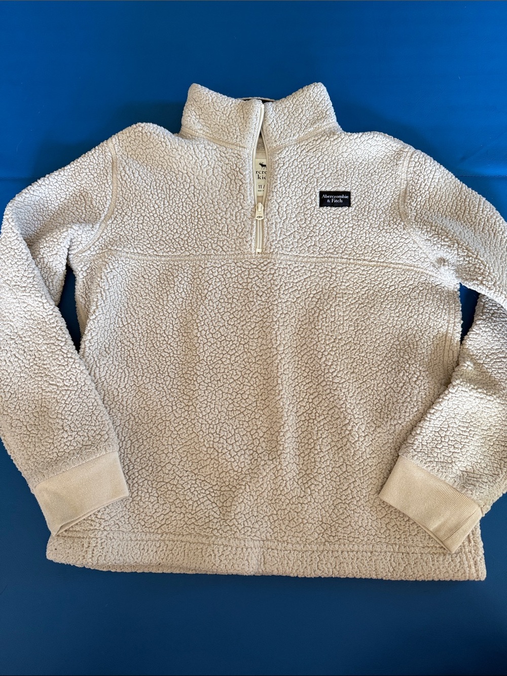 abercrombie kids Cream Sherpa Half-Zip Pullover